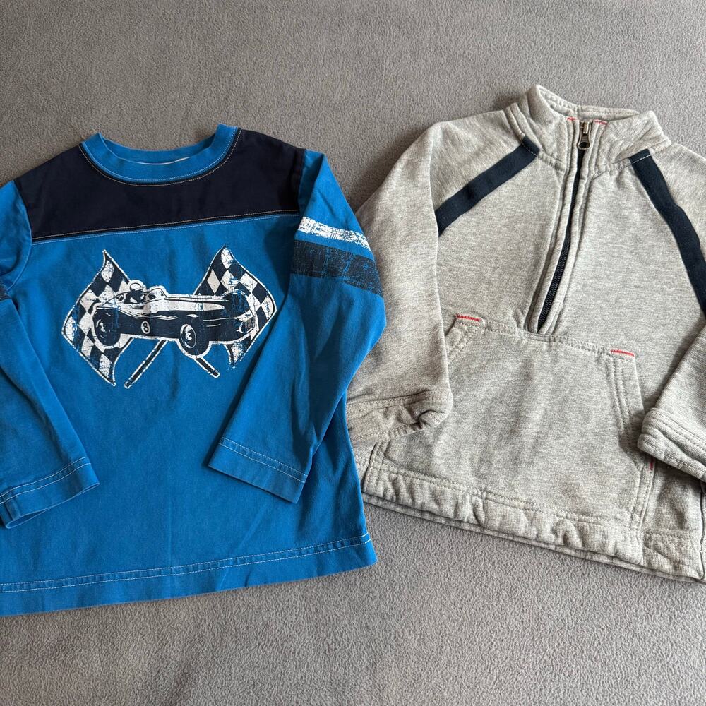 LOT of Kids Tops Hanna Andersson LS Shirt Tea Collection 1/4 Zip Pullover Boys 4